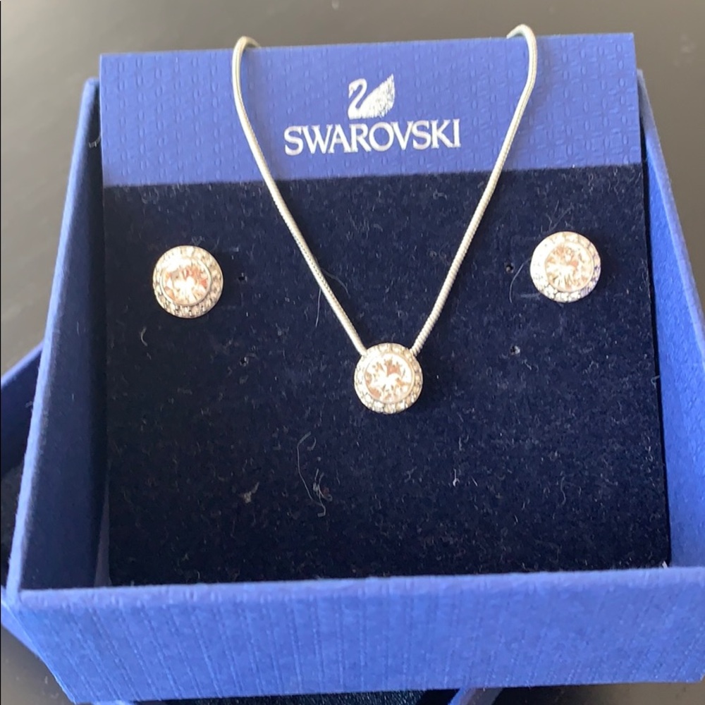 swarovski crystal earrings and necklace set
